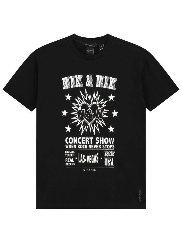 Nik&Nik NIK2865 T-Shirt Concert Zwart
