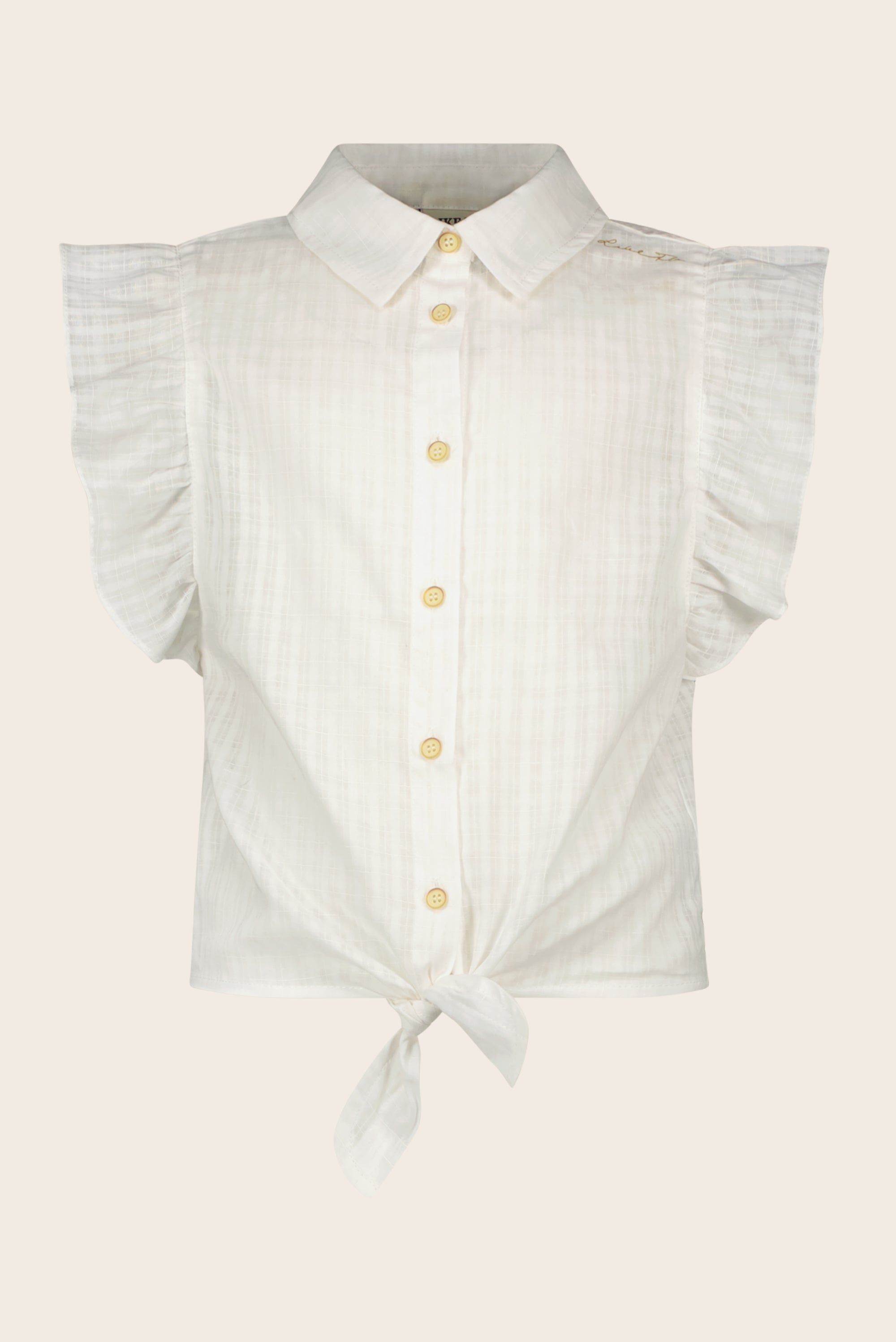 Flo girls solid check knotted blouse