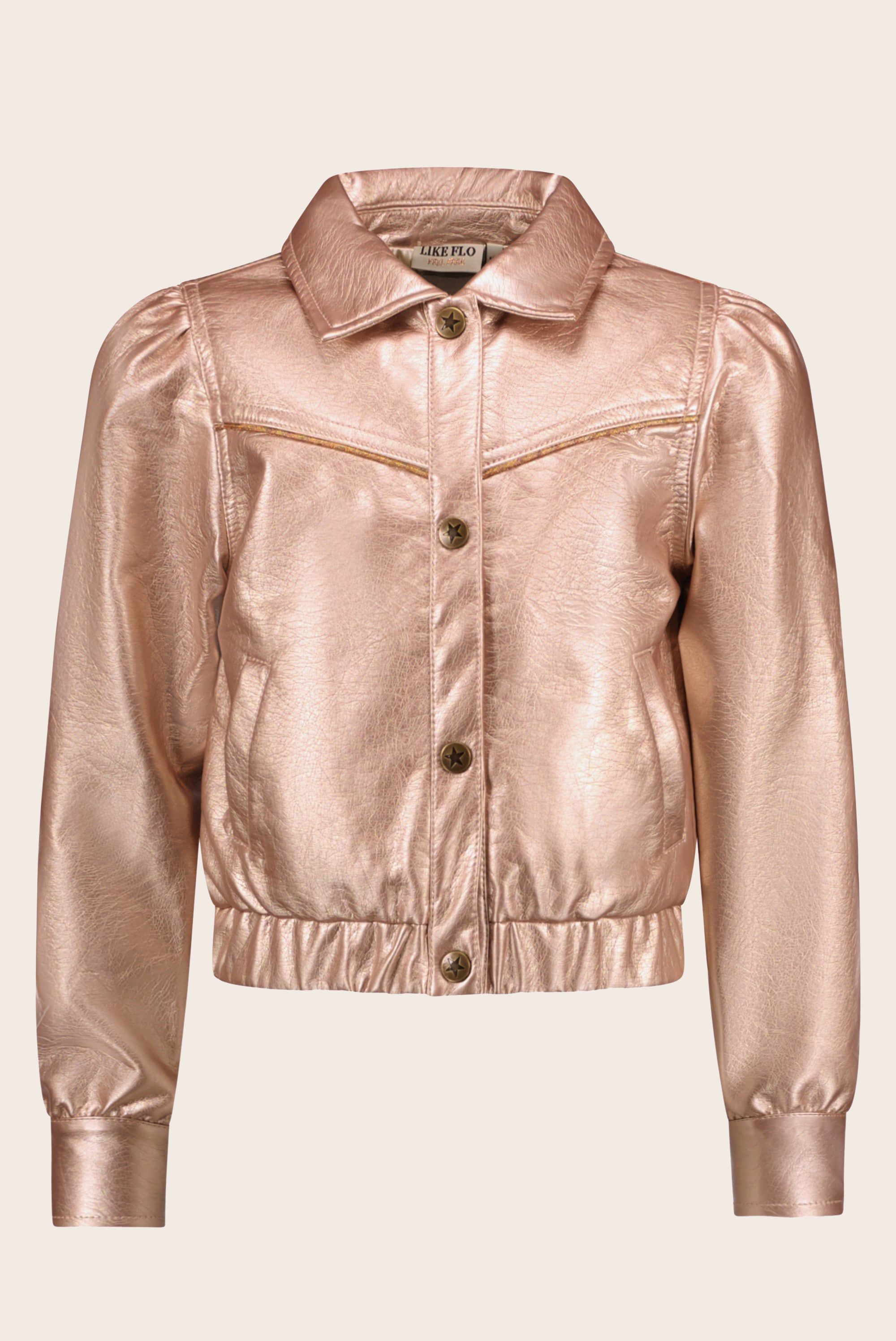 Jas Flo girls imi leather jacket Rose gold