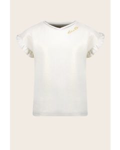 T-Shirt Flo girls metallic jersey ruffle tee Gold