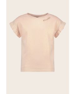 T-Shirt Flo girls metallic jersey ruffle tee Rose gold