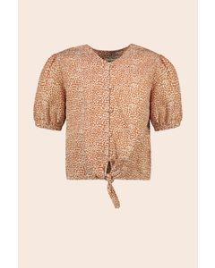Flo girls AO dot knotted blouse