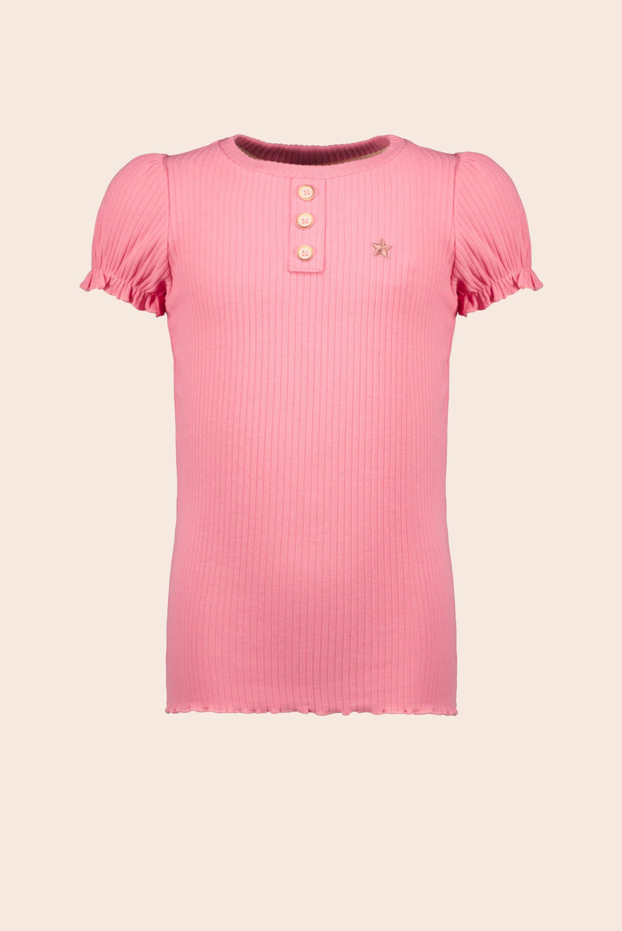 T-Shirt Flo girls solid rib tee Flamingo