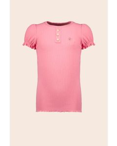 T-Shirt Flo girls solid rib tee Flamingo
