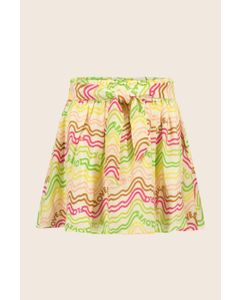 Rok Flo girls fancy woven rainbow skirt with belt