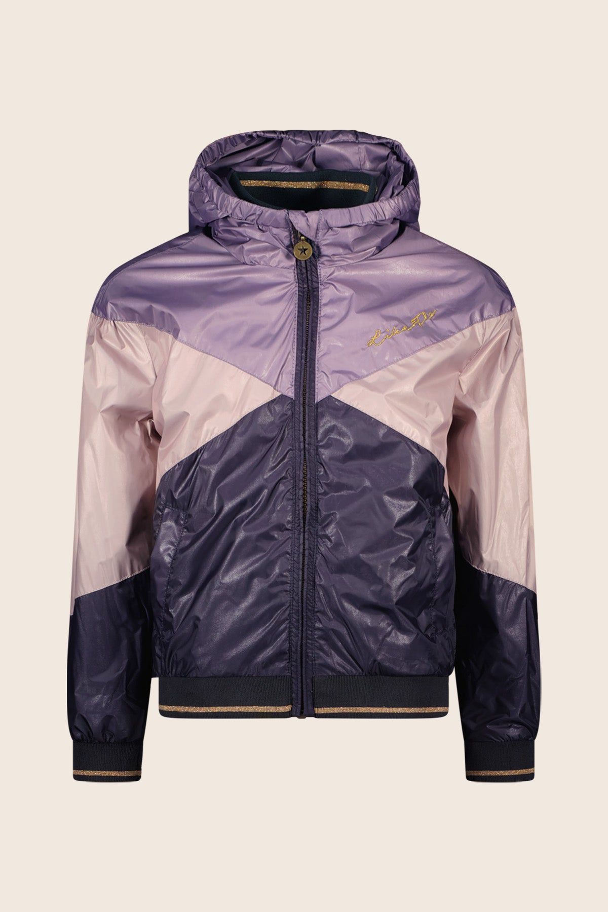 Jas Flo girls hooded summer jacket Colourblock Purple