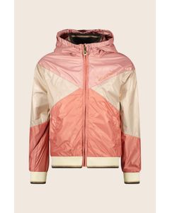 Jas Flo girls hooded summer jacket Colourblock Pink