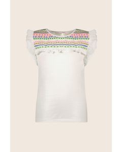 T-Shirt Top GAIA green embroidery