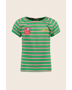 T-Shirt Top GRIETJE green stripe