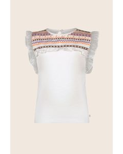 T-Shirt Top Gaia Lilac Embroidery