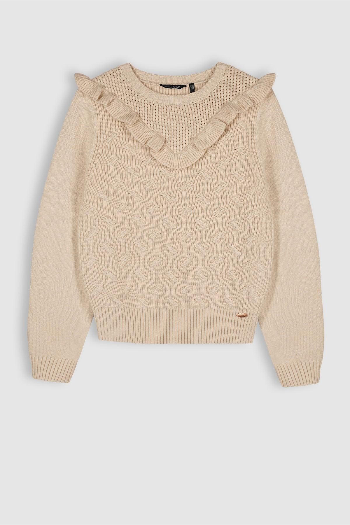 Ketan Knitted Sweater Ruffle Detail