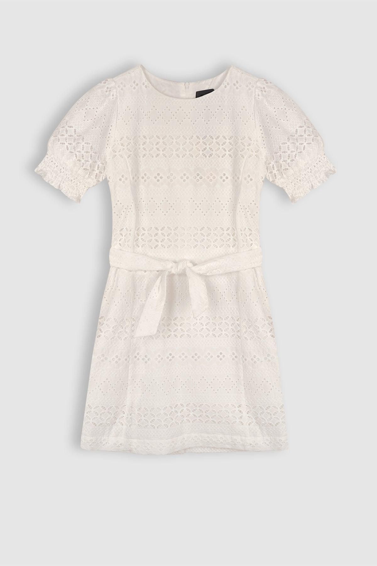 Mooky Fitted Embroidery Anglaise Jurk
