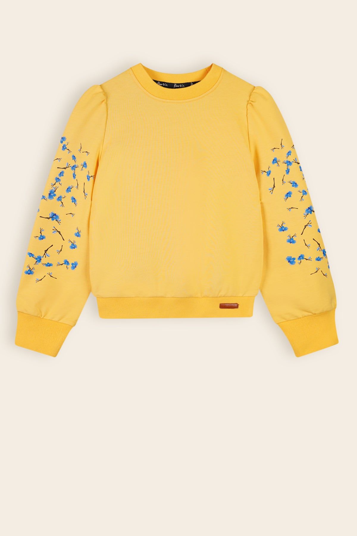 Trui / Sweater Kulet Sweater Print op Mouw Oranje