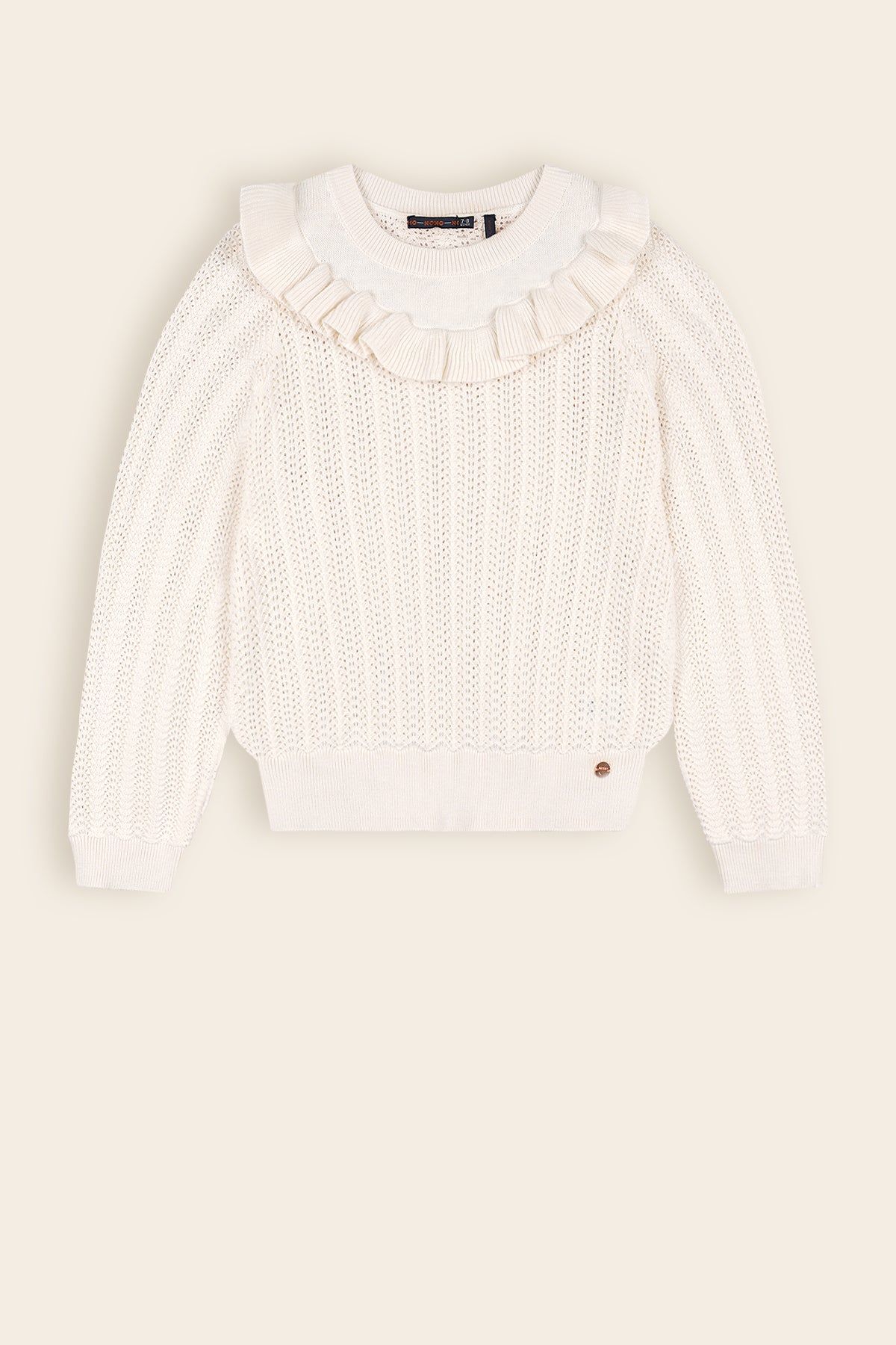 Trui / Sweater Kerala Ajour Gebreide Sweater Ivoor