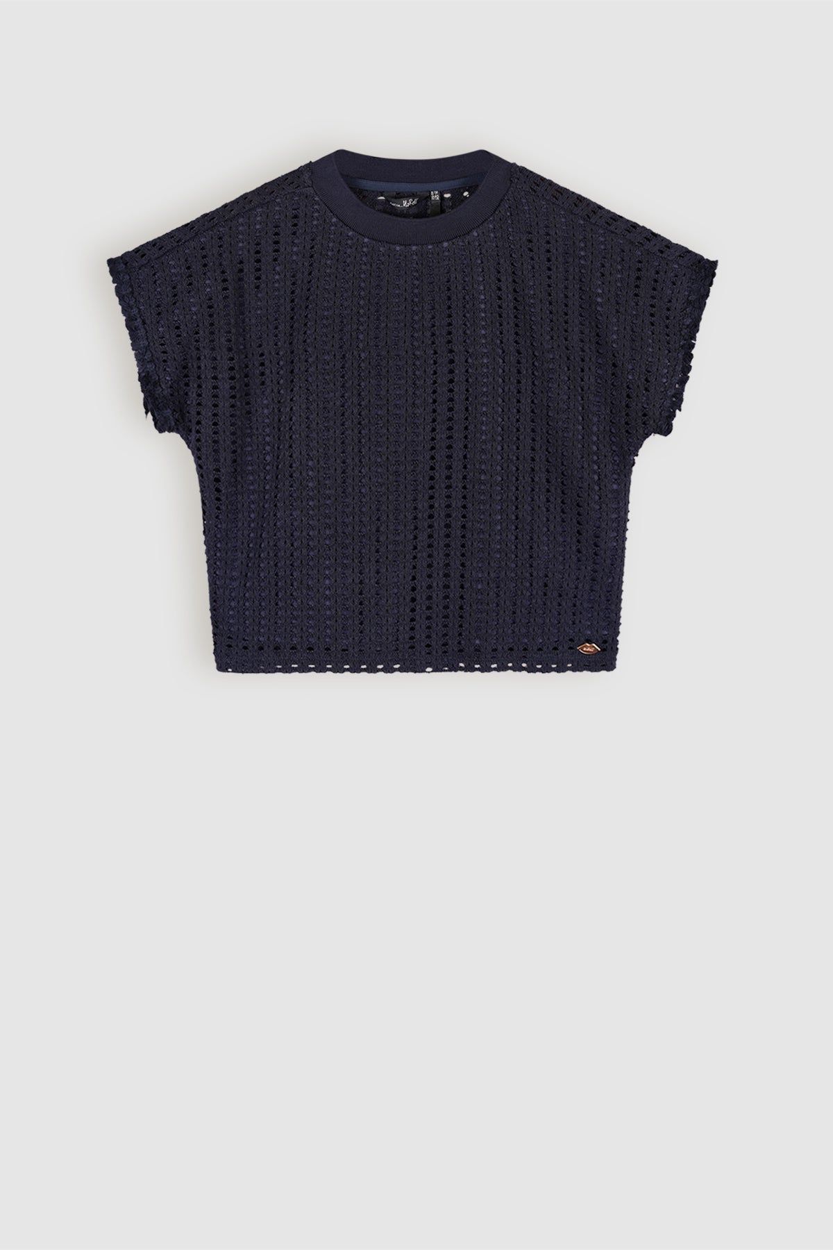 T-Shirt Kawai Crochet Crop Top Navy