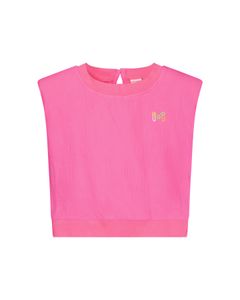 T-Shirt Luna woven shoulder pad top LUCY Pink