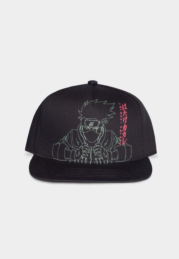 Naruto Shippuden Naruto - Kakashi Line Art Men's Snapback Cap Black
