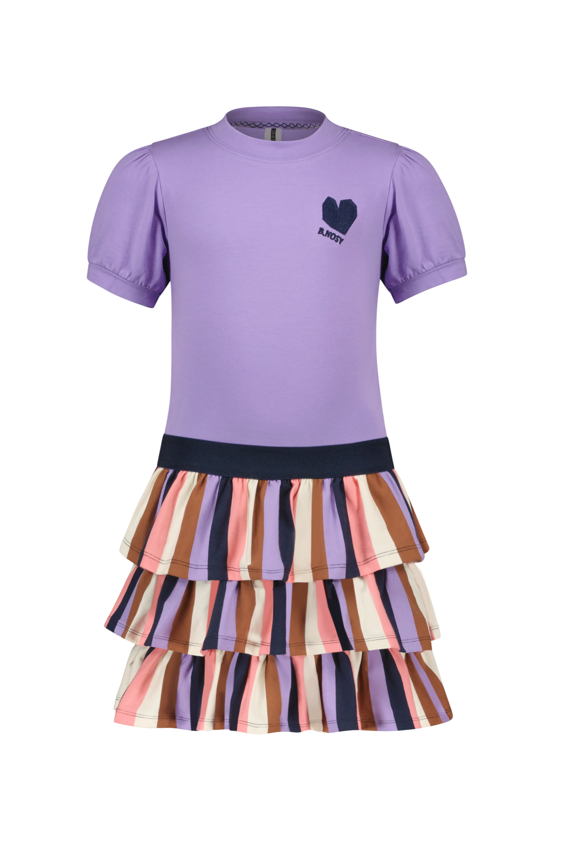 Rok Girls dress w/ lilac puff sleeves top / 3 layers skirt