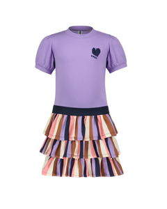 Rok Girls dress w/ lilac puff sleeves top / 3 layers skirt