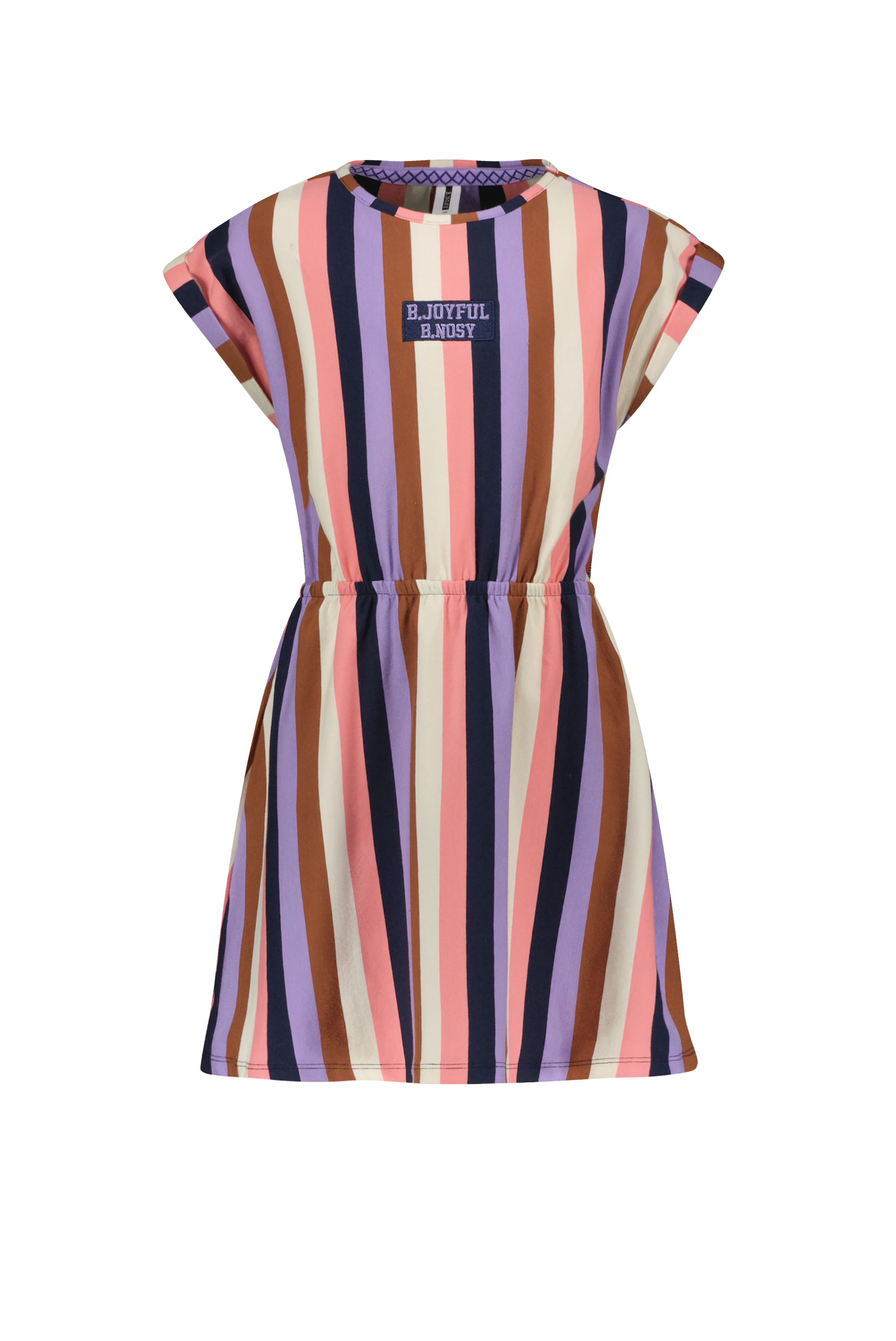Jurk Girls multi color stripe dress w/ cut out side part